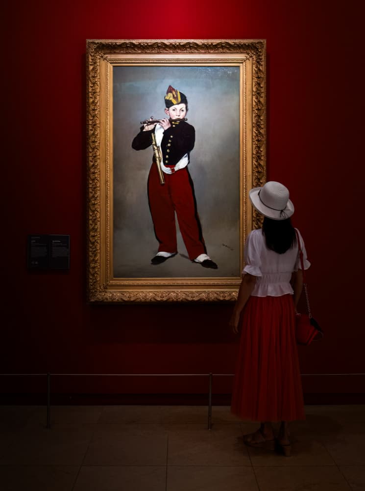 Woman Views Flute Player by Kenneth-Wei Zeng — canvas wall art