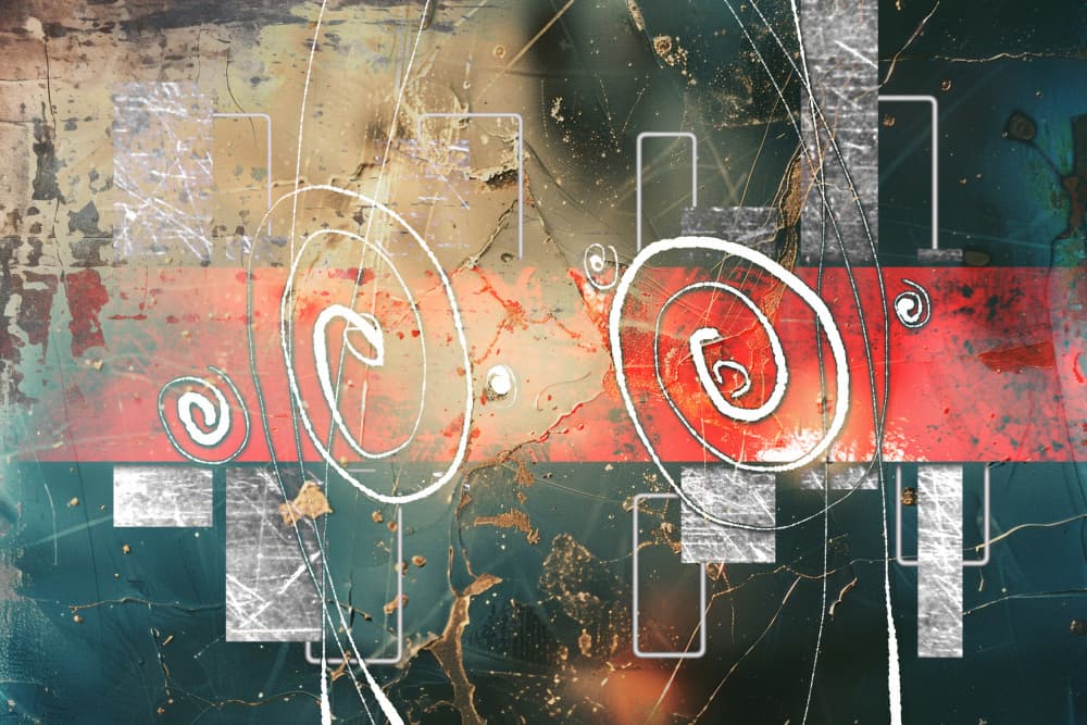 Modern Grunge Spirals by Rafal Kulik — canvas wall art