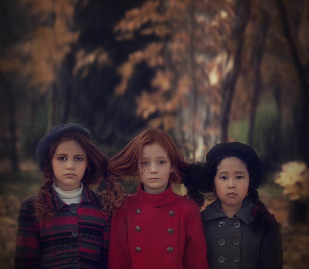 Serious Autumn Girls by Svetlana Melik-Nubarova — canvas wall art