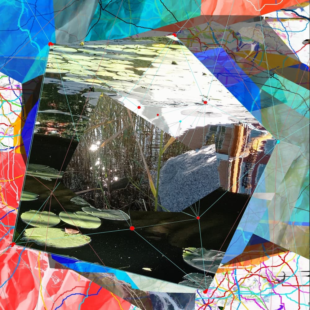 Fractured Pond Reflections by Stefan Fransson — canvas wall art