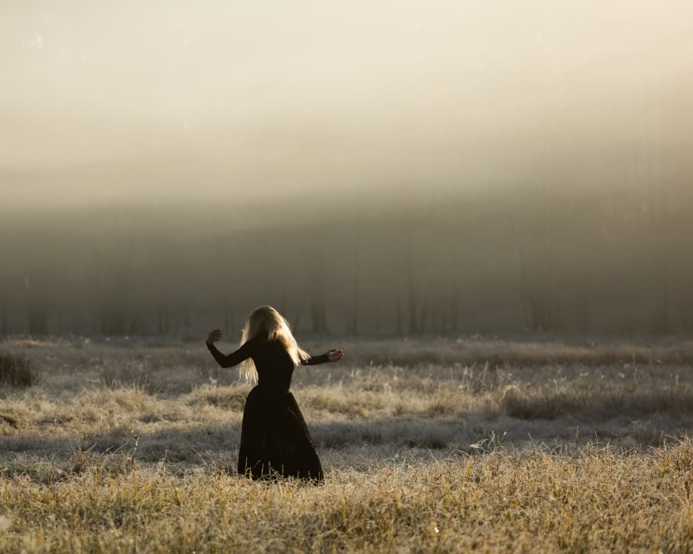 Blonde Woman Golden Mist by Leszek Paradowski — canvas wall art