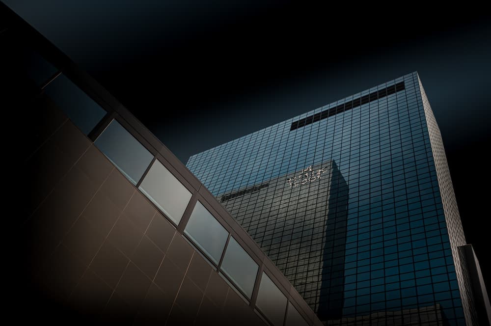 Sleek City Reflections by Jörg Vollrath — canvas wall art