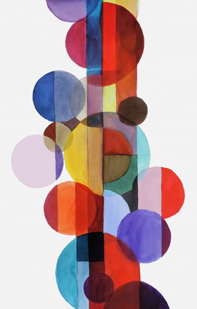 Colorful Overlapping Circles by Sylvie Demers — canvas wall art