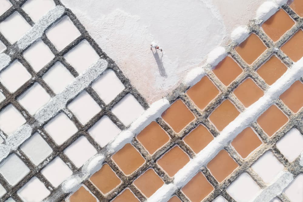 Aerial Salt Pan Geometry by Haitham AL Farsi — canvas wall art