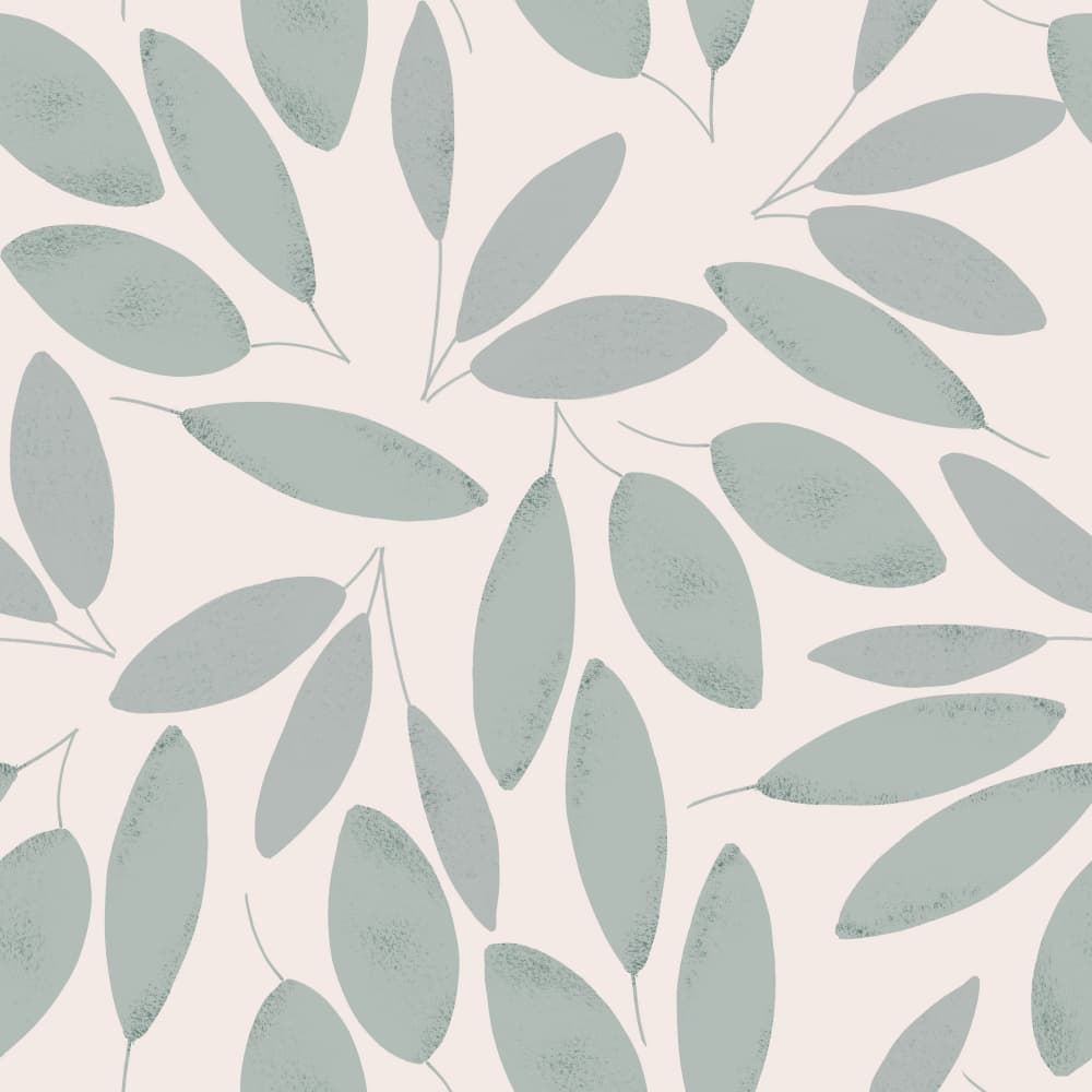 Soft Sage Leaves by Menina Lisboa — canvas wall art