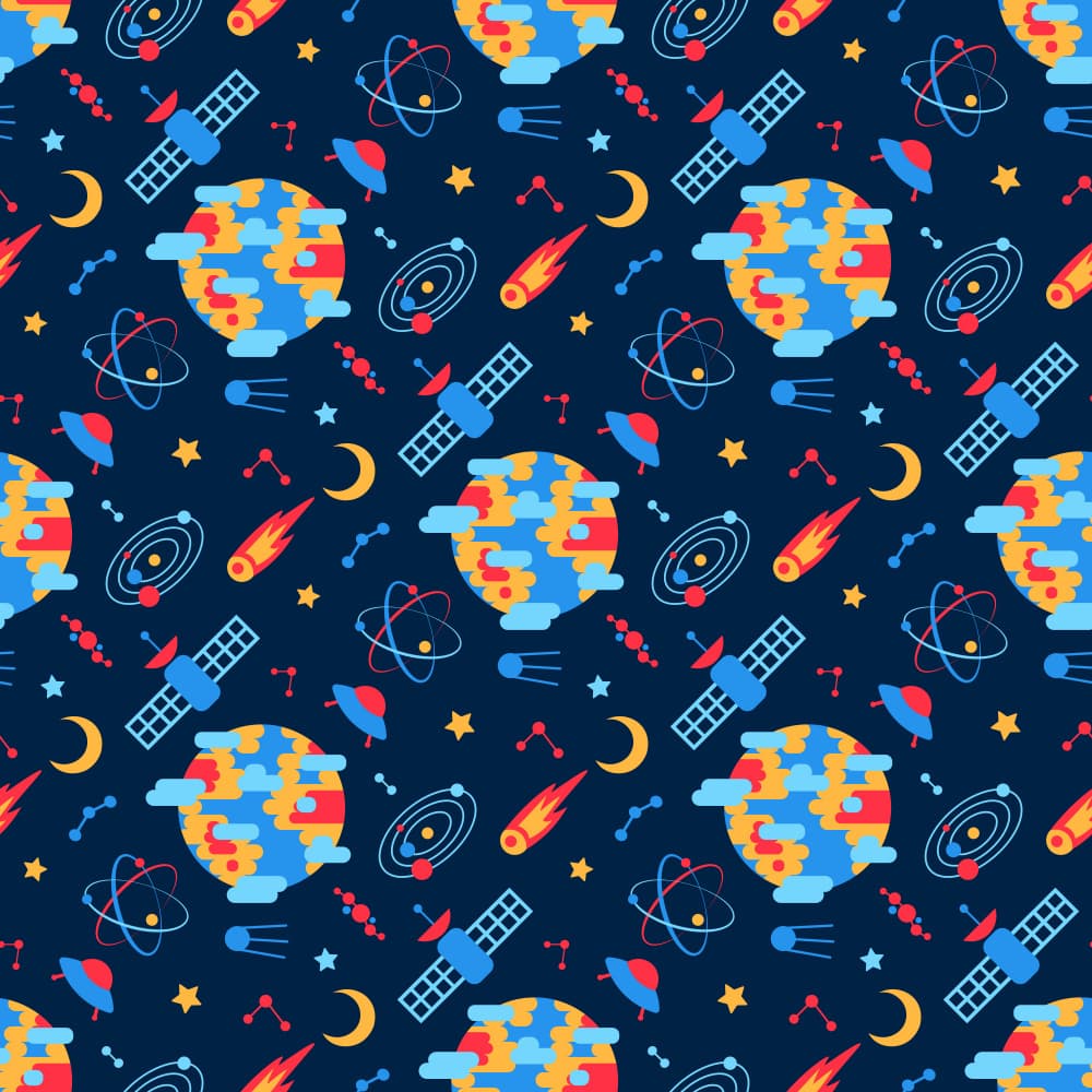 Colorful Space Elements by Marika Barsrsind β canvas wall art