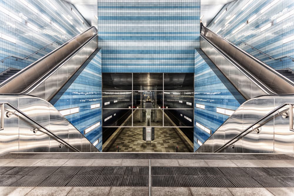 Geometric Subway Station by Burghard Nitzschmann — canvas wall art