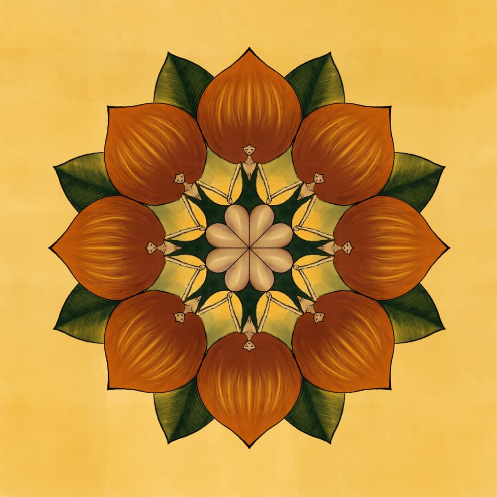 Botanical Nut Mandala by Philippine Bouchez — canvas wall art