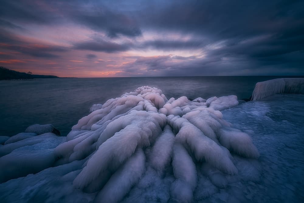 Frozen Ocean Twilight by Ben.C.L — canvas wall art
