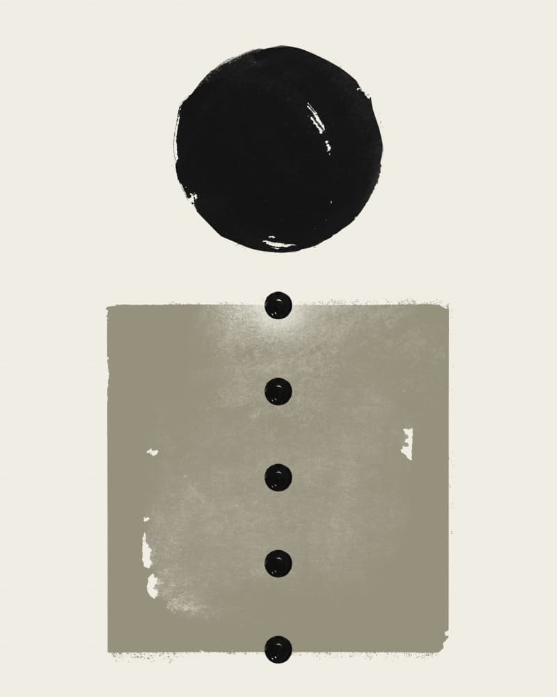 Black Circle Balance Dots by Ema Paraschiv — canvas wall art