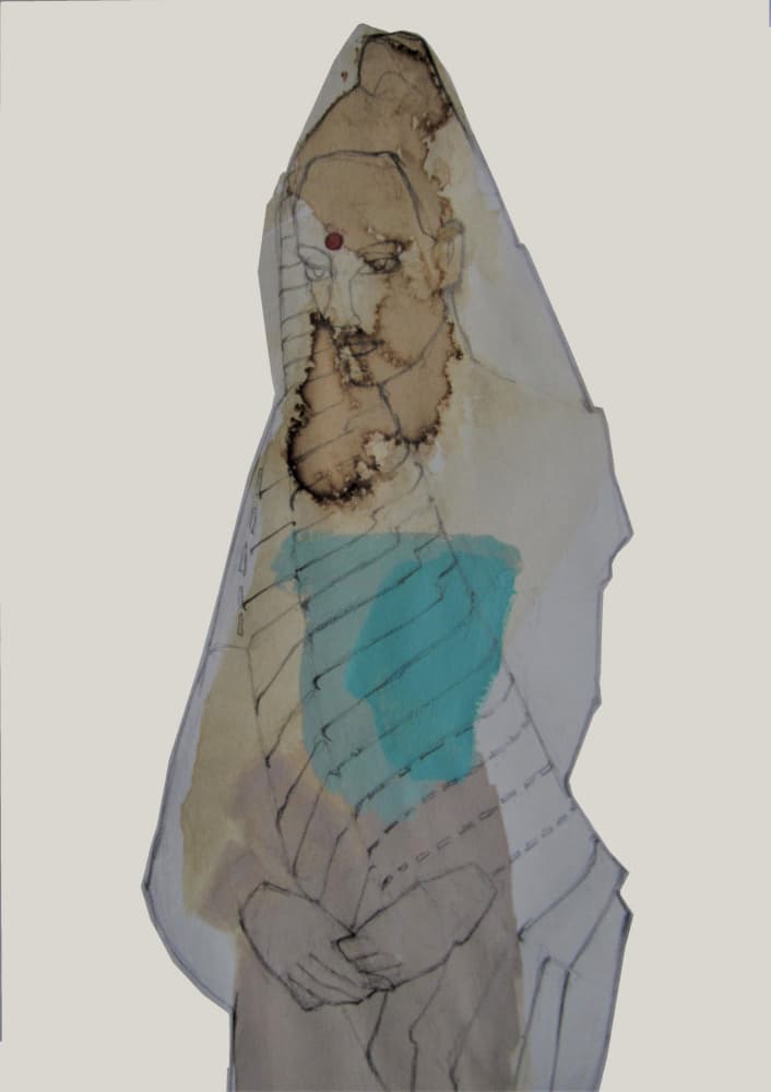 Veiled Contemplation Figure by Doris Schmitz — canvas wall art