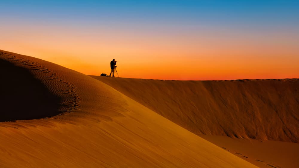 Desert Sunset Photographer by Hanping Xiao — canvas wall art
