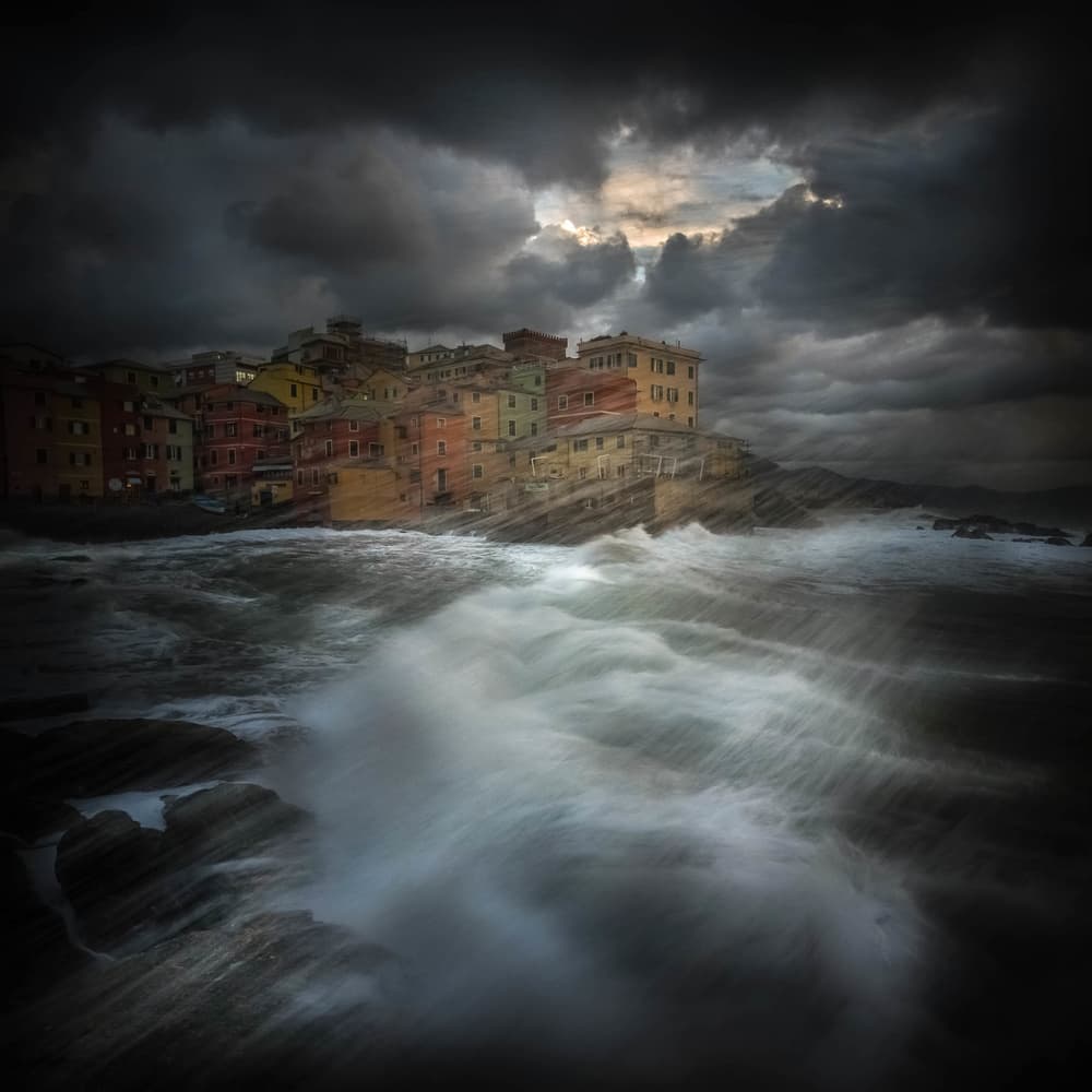 Stormy Coastal Village by Alessandro Traverso — canvas wall art