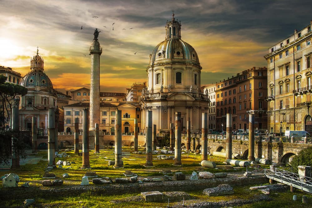 Ancient Rome Golden Hour by Nicodemo Quaglia — canvas wall art