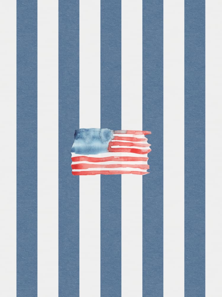 Watercolor American Flag by Jolly and Dash — canvas wall art