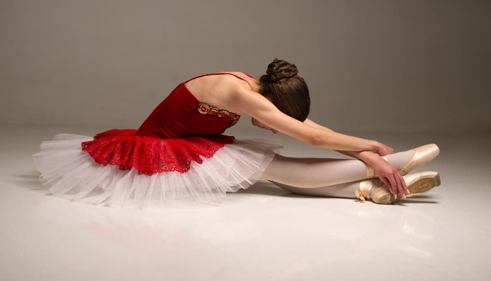 Ballerina Stretching by Offer Ellbogen — canvas wall art