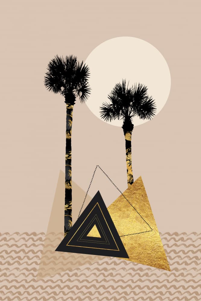 Abstract Golden Desert Palms by Melanie Viola — canvas wall art