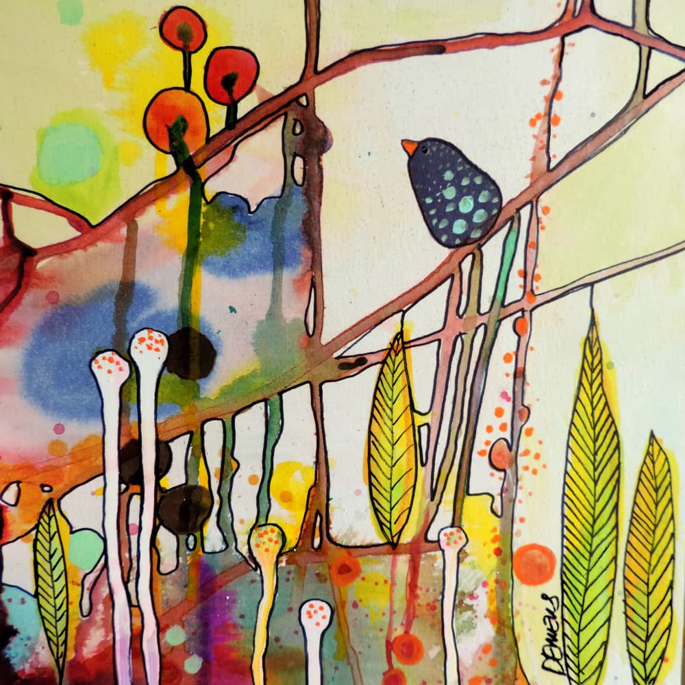 Whimsical Garden Bird by Sylvie Demers — canvas wall art