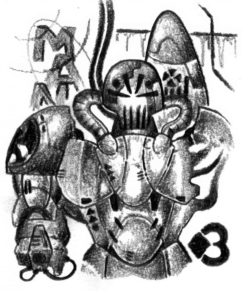 Armored Sci-Fi Warrior by Kulik — canvas wall art
