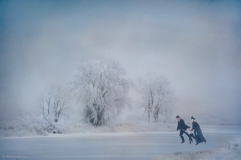 Misty Winter Skate by Piet Haaksma — canvas wall art