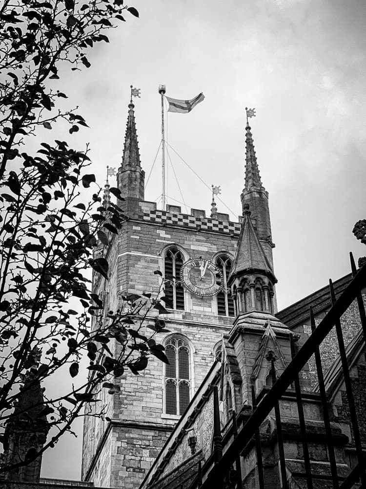 Gothic Church Clock Tower by Patrick Muthui — canvas wall art