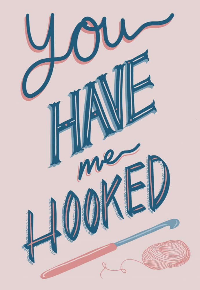Hooked On You Quote by Charlotte Trudgett — canvas wall art