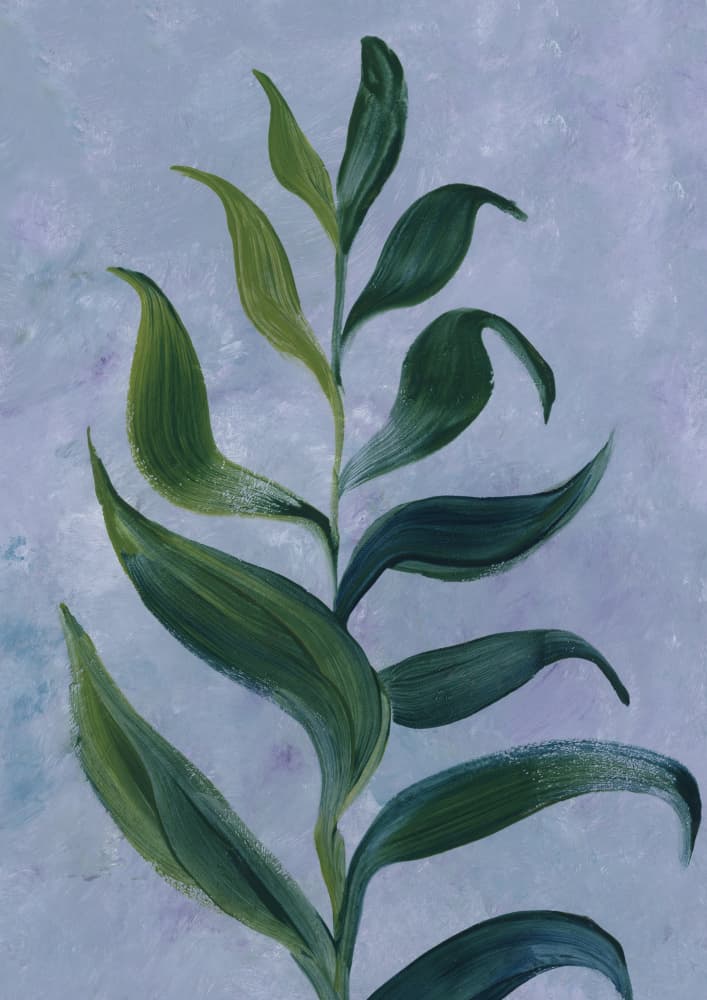 Flowing Botanical Leaves by Rosana Laiz Blursbyai — canvas wall art