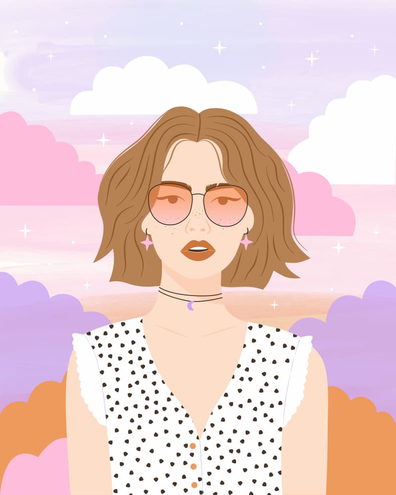Dreamy Girl Pink Glasses by Artprink — canvas wall art
