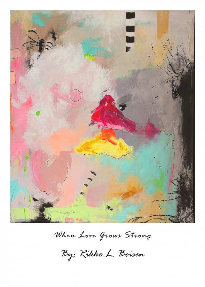 Colorful Abstract Bird by Rikke Løndager Boisen — canvas wall art