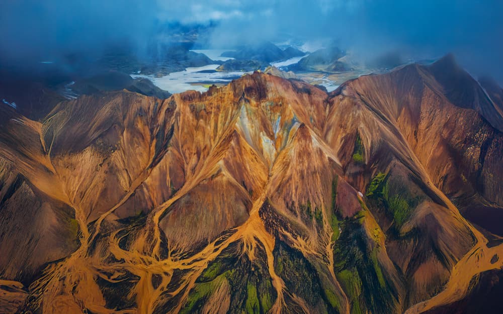 Vibrant Earthy Mountain Flow by Michael Zheng — canvas wall art