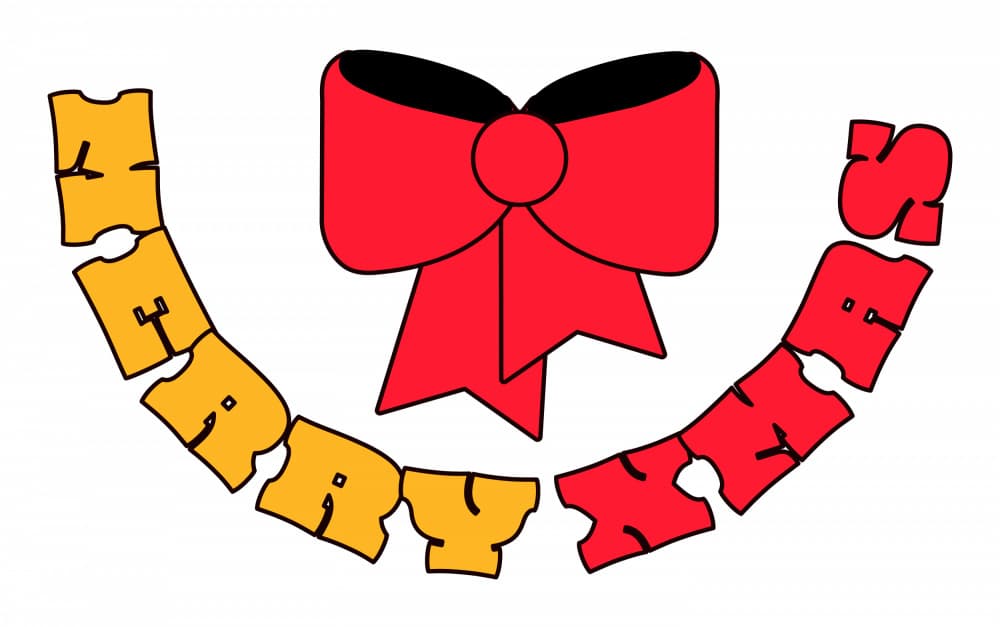 Merry Christmas Bow by Marika Barsrsind β canvas wall art