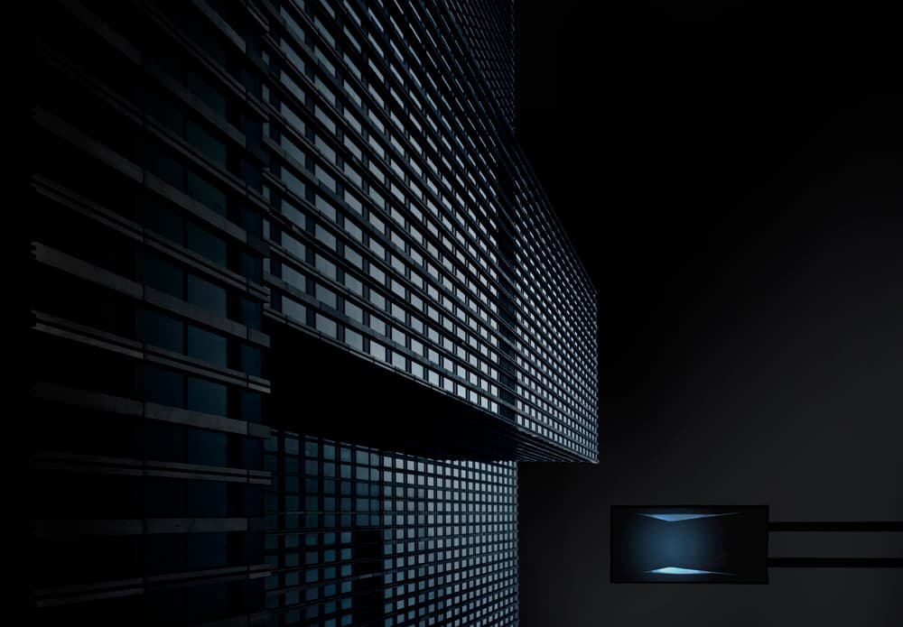 Dark Blue Grid Architecture by Greetje van Son — canvas wall art