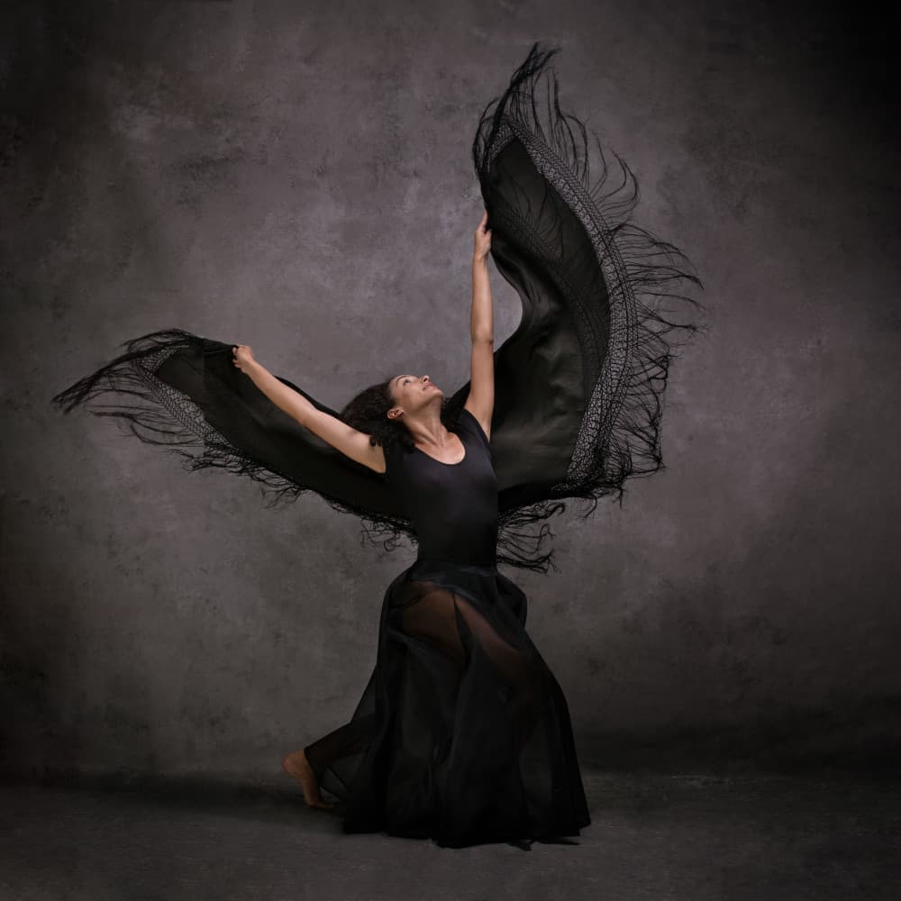 Black Shawl Dance by Joan Gil Raga — canvas wall art