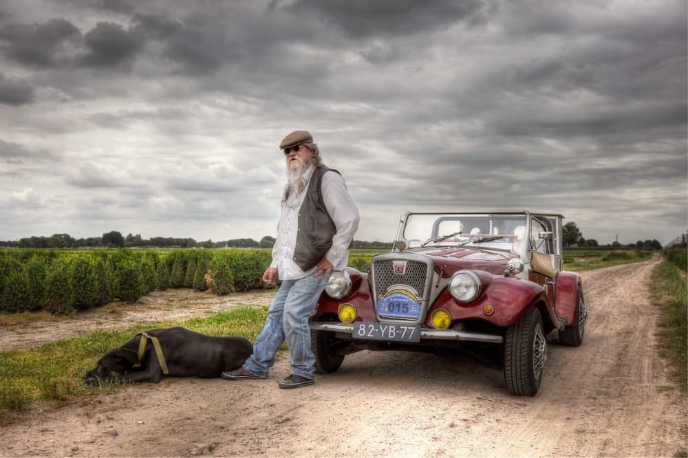 Vintage Road Trip Companion by Monika Vanhercke — canvas wall art