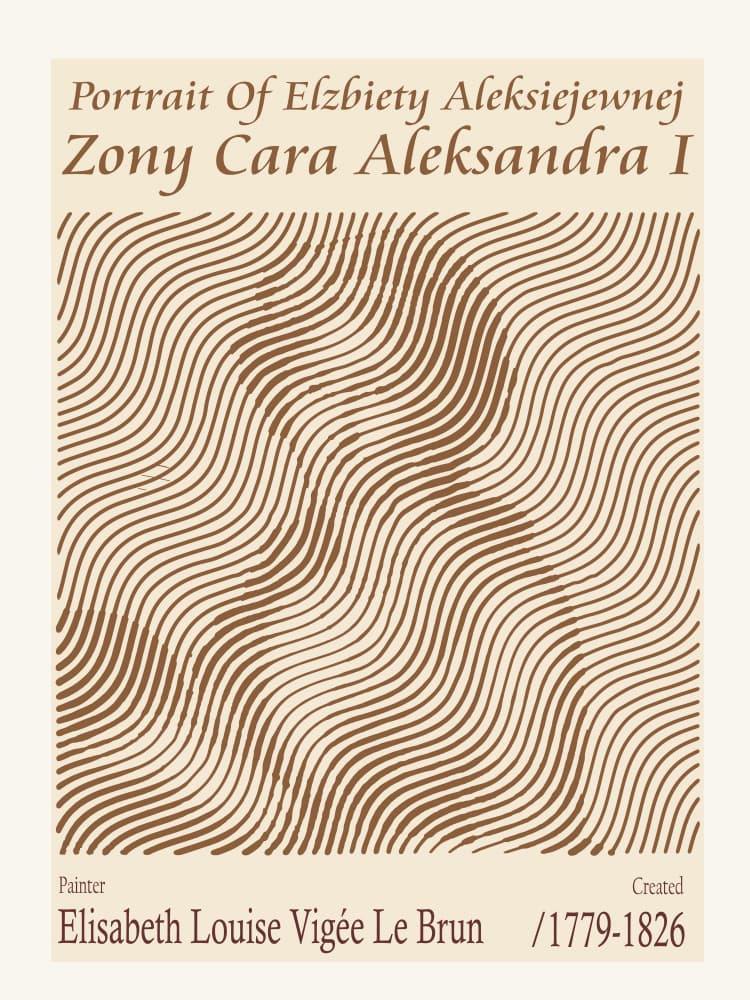 Wavy Line Portrait Elisabeth by Doa Project — canvas wall art