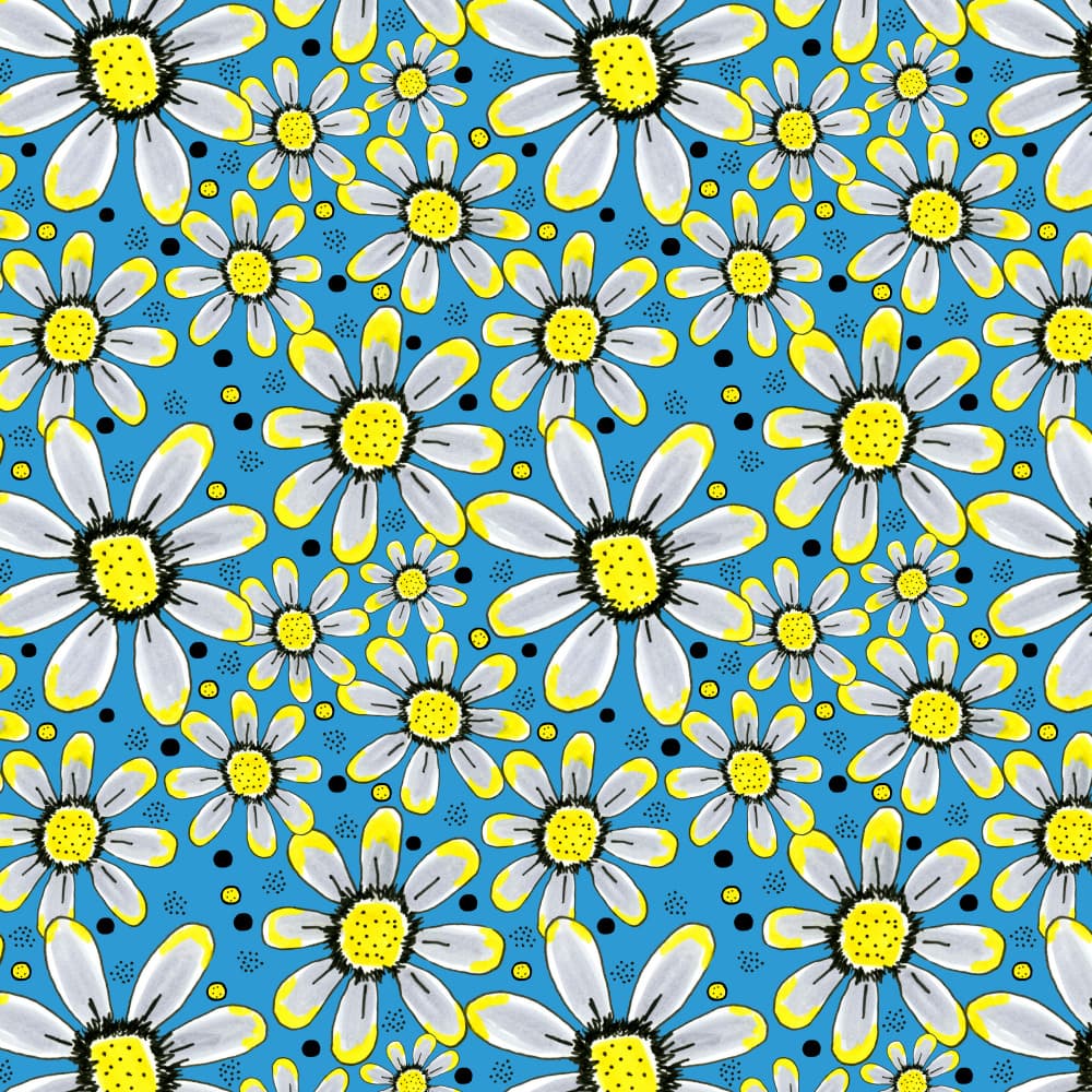 Blue Daisy Field by Michele Channell — canvas wall art
