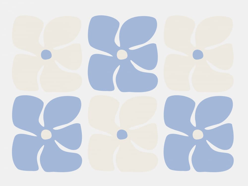 Soft Blue Cream Florals by Jolly and Dash — canvas wall art