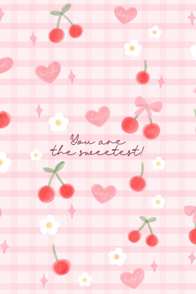 Sweet Pink Cherry Pattern by Xuan Thai — canvas wall art