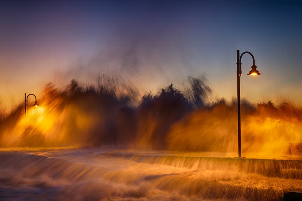 Golden Wave Splash by Paolo Bolla — canvas wall art