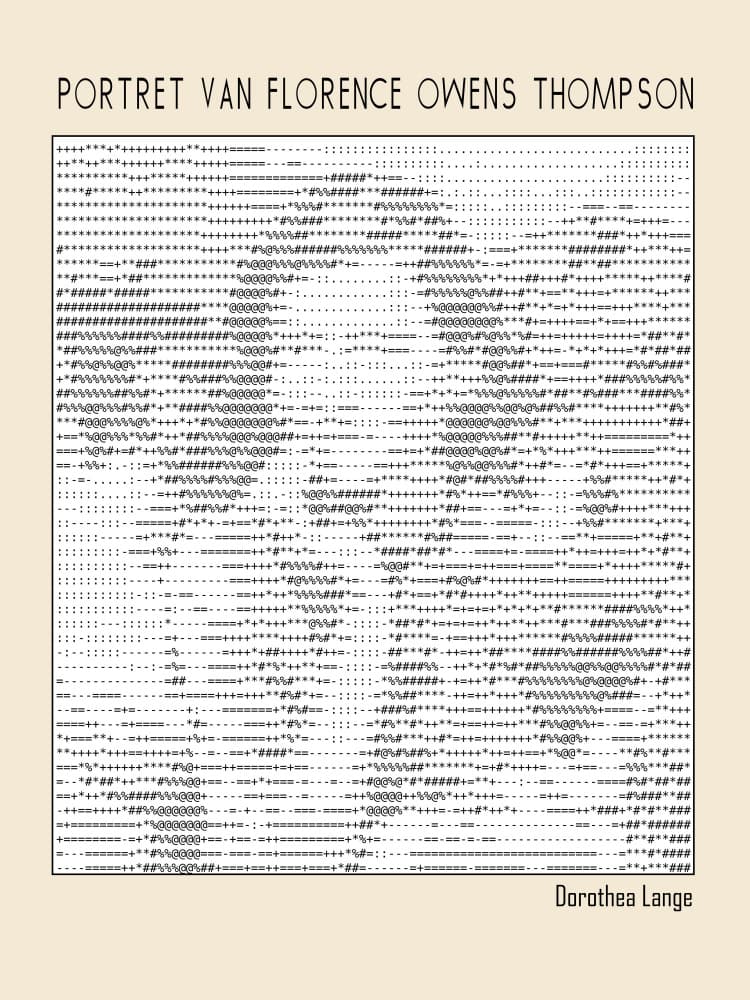 ASCII Art Portrait by Doa Project — canvas wall art