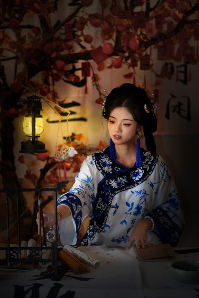 Serene Hanfu Calligraphy by TWEE LIANG WONG — canvas wall art