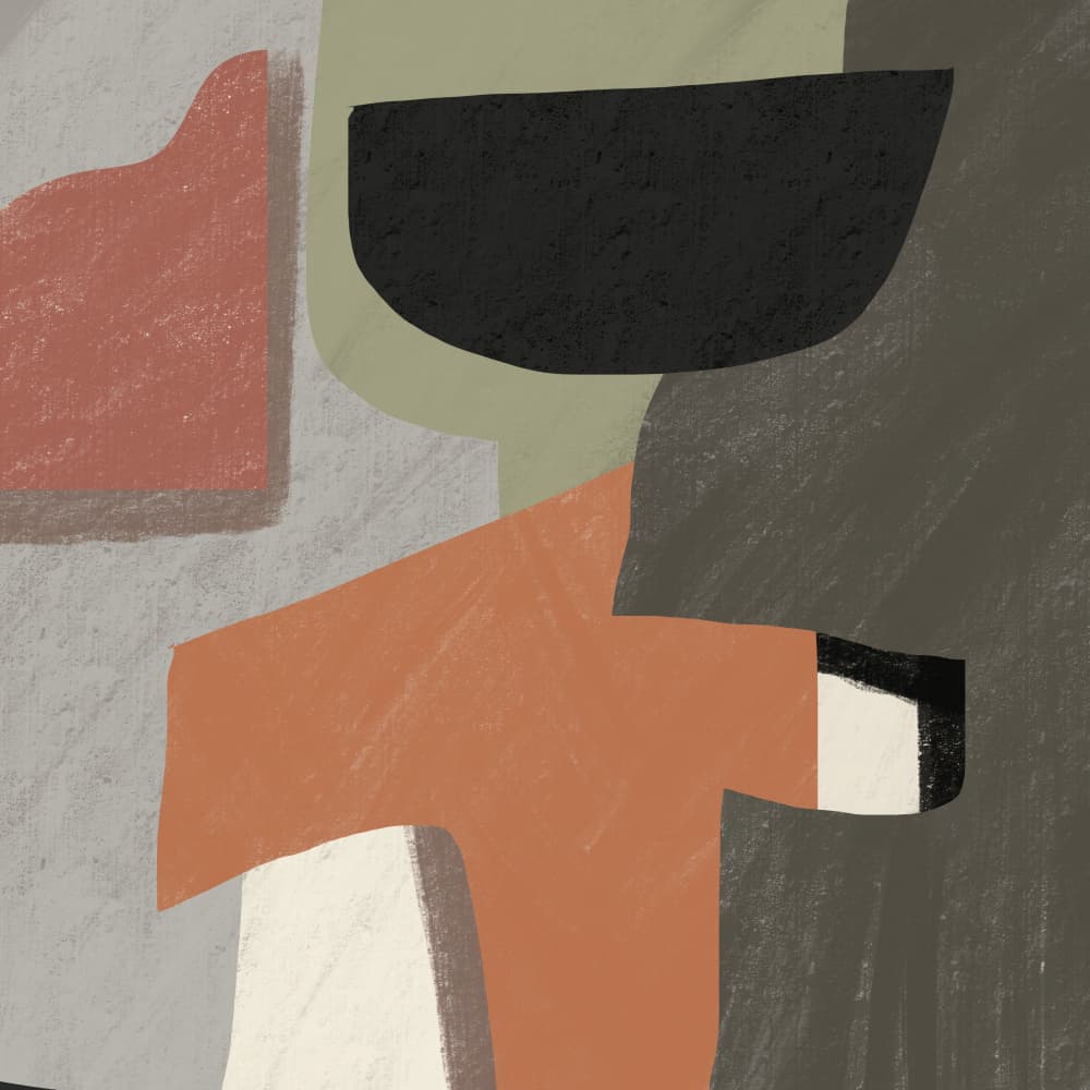 Terracotta Abstract Shapes by Little Dean — canvas wall art