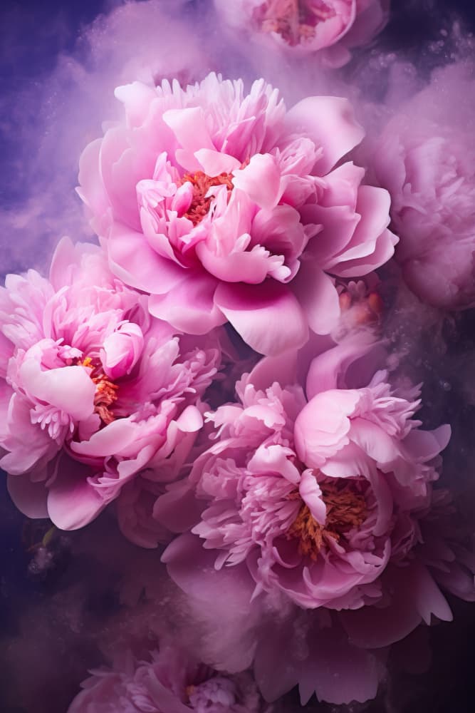 Ethereal Pink Peonies by Bilge Paksoylu — canvas wall art