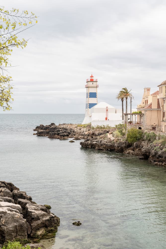 Blue Striped Lighthouse by Henrike Schenk — canvas wall art