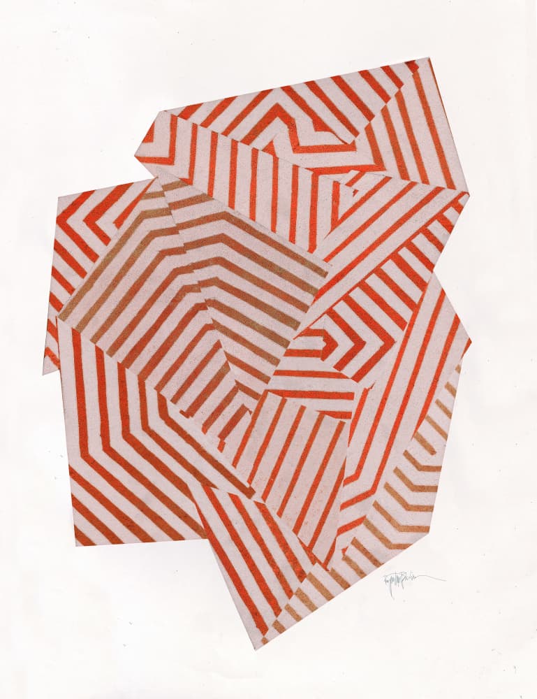 Angular Stripe Illusion by Paulina Vårregn — canvas wall art