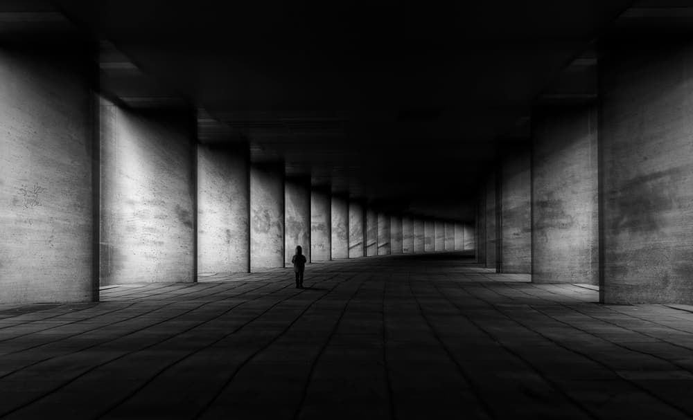 Lone Figure in Tunnel by Wim Schuurmans — canvas wall art