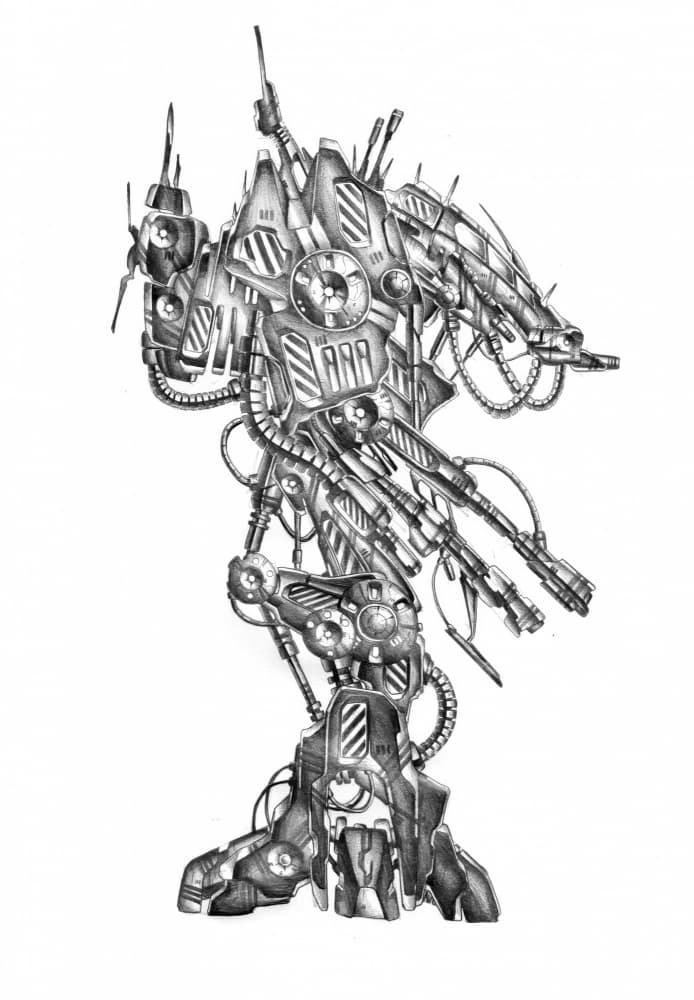 Detailed Sci-Fi Mech by Kulik — canvas wall art