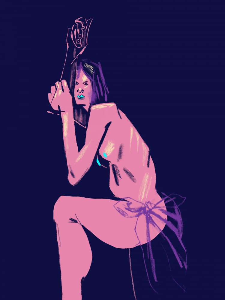 Pink Nude Figure by Francesco Gulina — canvas wall art