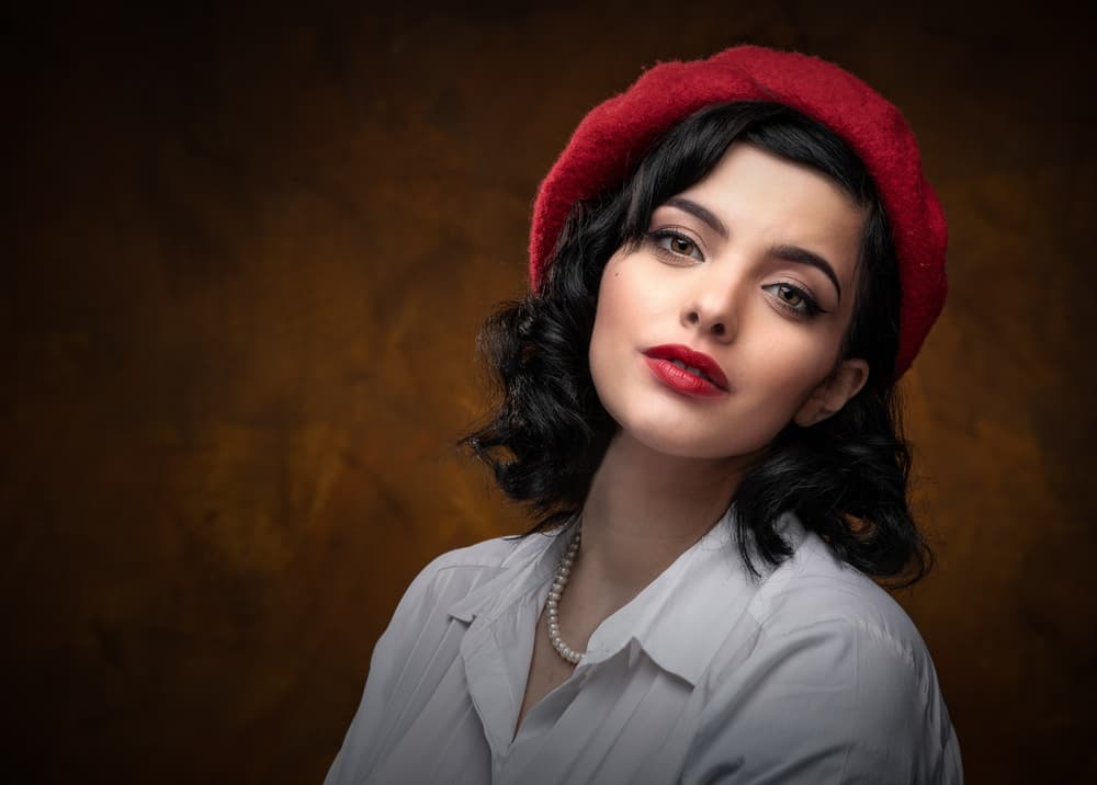 Red Beret Portrait by Luc Stalmans — canvas wall art