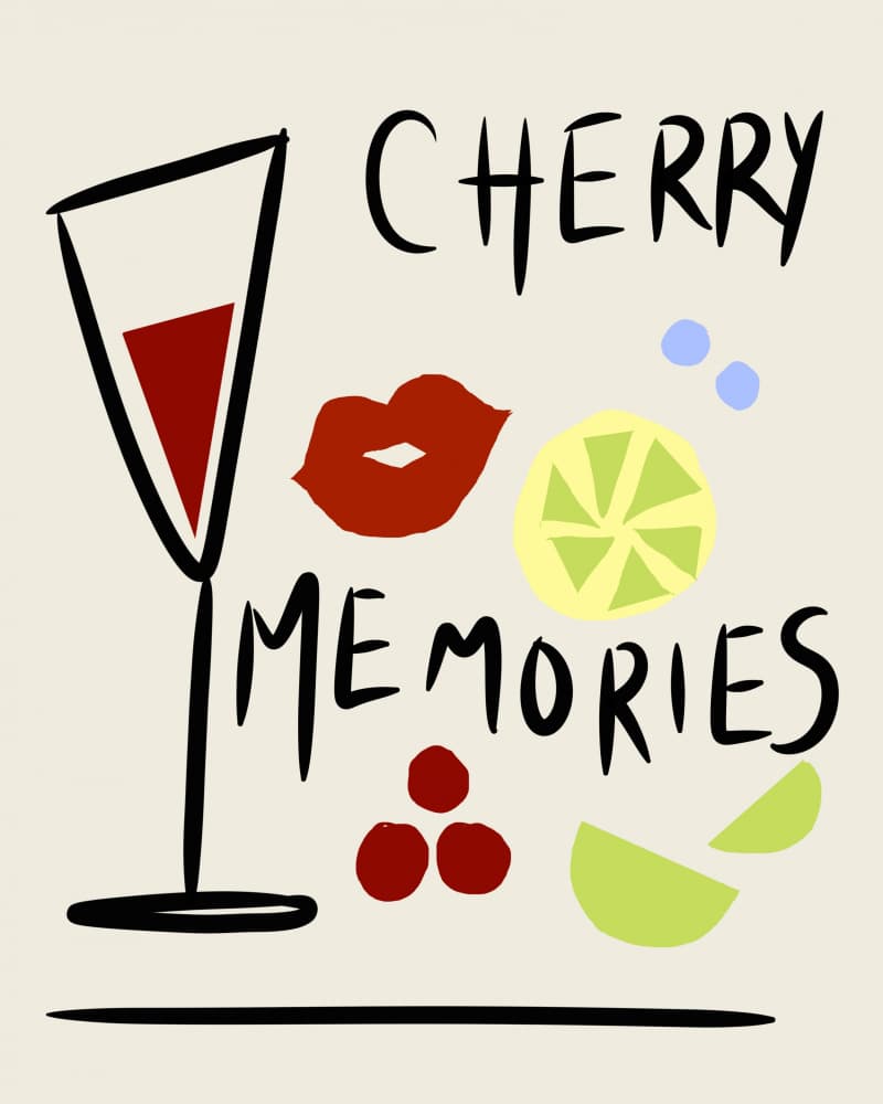 Cherry Memories Cocktail by Josie George — canvas wall art
